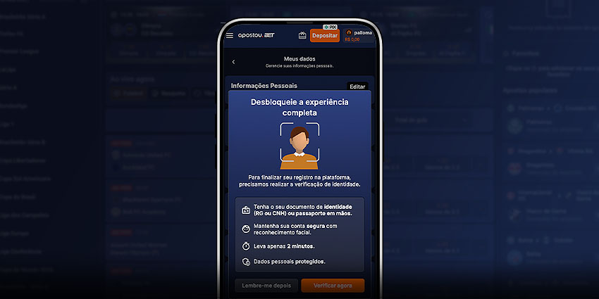 Cadastro Apostou.bet passo 4: Confirmar o 2FA