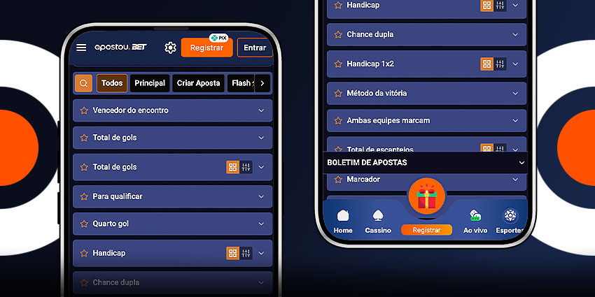 Variedade de Mercados de Futebol na Apostou.bet
